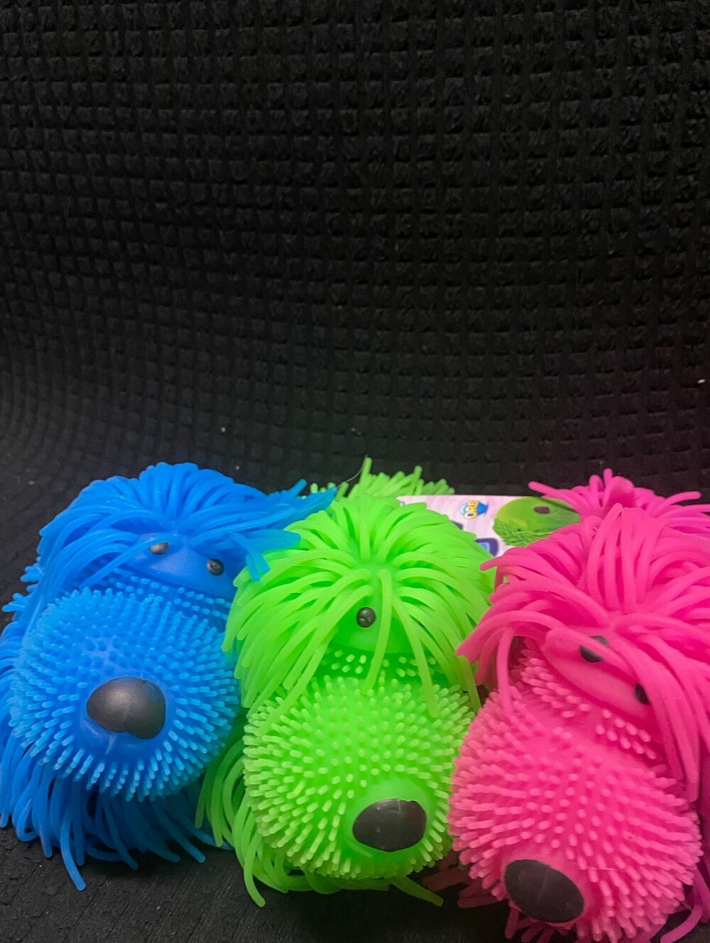 Bright Shaggy Puffer Squishy Dog Toy - Blue, Green, Pink(3) - Picture 2 of 2